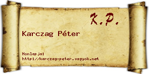 Karczag Péter névjegykártya